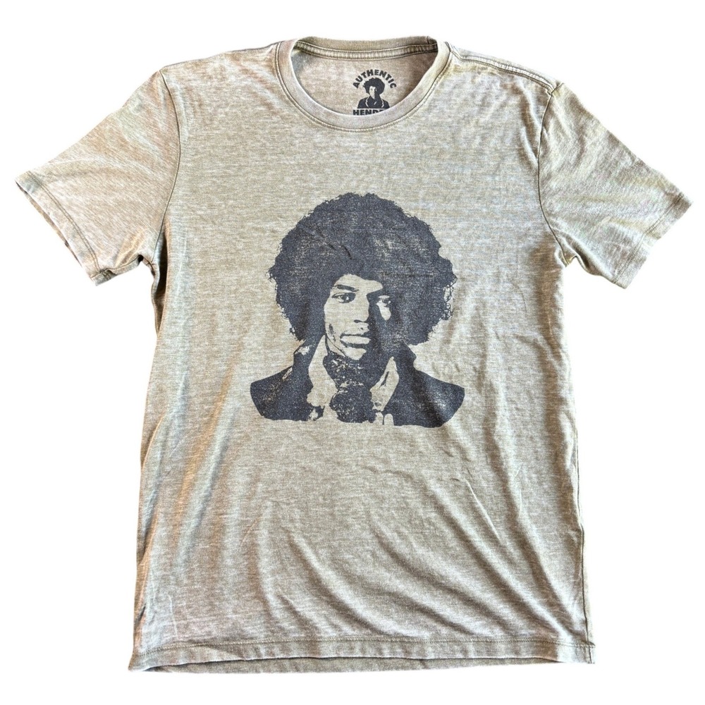 Authentic Hendrix Jimi Hendrix Graphic Tee‎ Heather Olive Green Mens Medium M